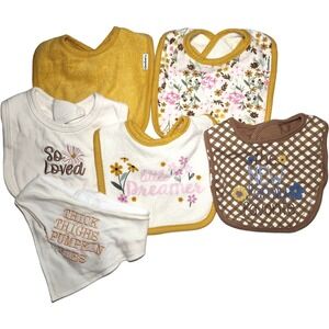 Baby Girl 6pc Bib Lot So Loved Dreamer Floral New‎ Family Favorite Gerber